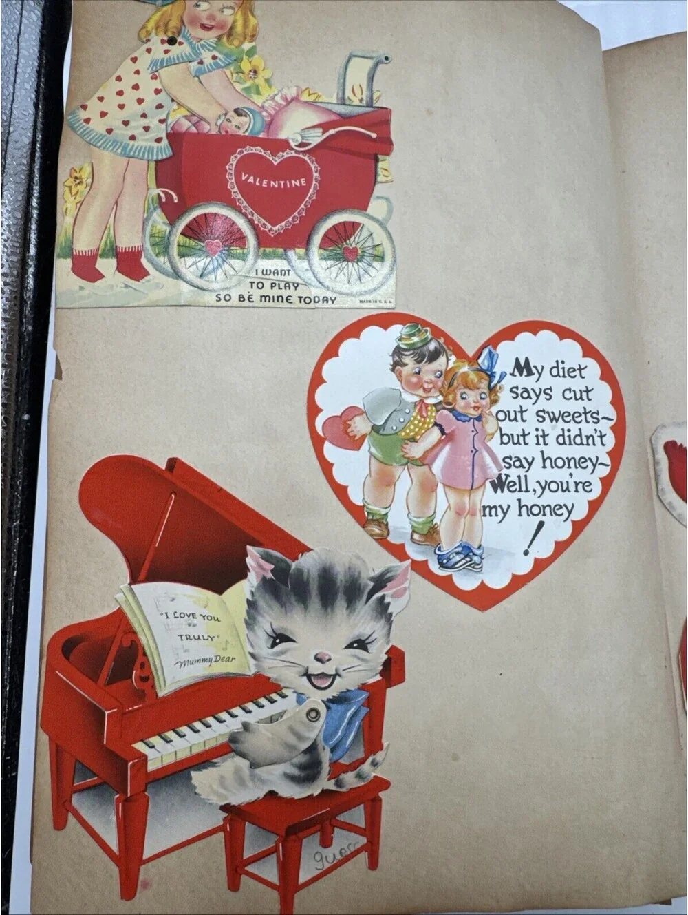 Wood Greeting Card Scrapbook Valentines Birthday Mothers Day Friendship Vintage